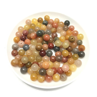 宏雲Hongyun-jf-(10pcs)- 石英岩玉金絲玉黃石彩珠散珠diy串珠工藝配飾工藝品
