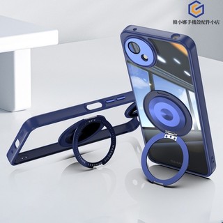 【免運】嘀嗒360°旋轉支架 隱形氣囊防摔殼 夏普Sharp Aquos Wis6 Wish5 4 手機殼 抗黃透明背板