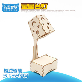 🌈能恩智慧 小學生diy檯燈科學小手工兒童小實驗發光小夜燈木製教具模型