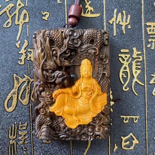 新款沉香木木雕御龍觀自在觀音精雕工藝品脖掛手把件汽車吊飾擺件20240801