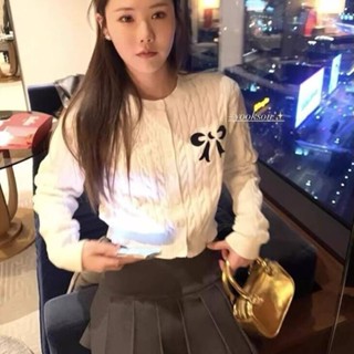 衣時尚 外套 上衣 針織衫 毛線衣 內搭 新款 學院風圓領蝴蝶結開襟衫女春長袖麻花針織衫ME050-3553.
