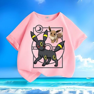 寶可夢衣服 純棉 短袖 皮卡丘 t恤 伊布 兒童短袖上衣 pokemon 超夢 童裝