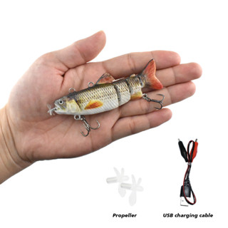 【釣友俱樂部】迷你小克重20g/90mm LED 燈自動游泳魚餌螺旋槳多節魚迴圈使用USB