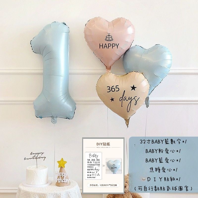 數字氣球 生日數字氣球【 32寸 】BABY粉 BABY藍 數字氣球 生日氣球 生日佈置 寶寶生日 生日套組 數字氣球