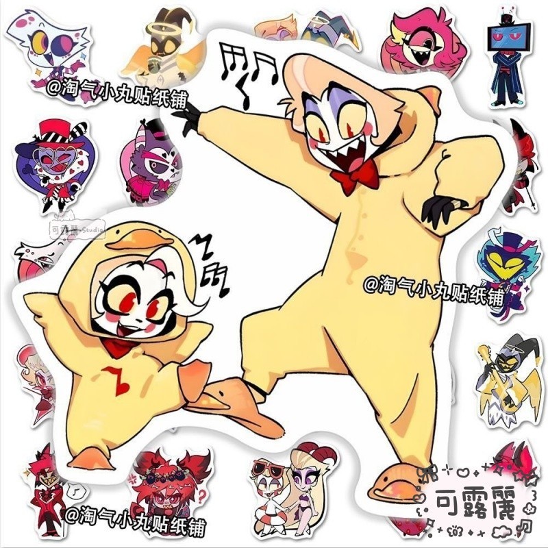 熱銷優選✨ 地獄客棧 Hazbin Hotel 貼紙 116張Q版地獄客棧貼紙路西法可愛平闆防水二次元行李箱貼畵 O