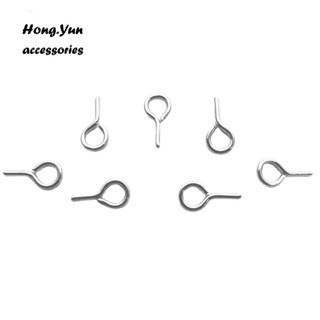 宏雲Hongyun-ls-（100pcs）- 羊眼螺絲針 9字羊眼針 尖角平角無螺紋洋眼吊DIY珍珠吊墜吊墜針託