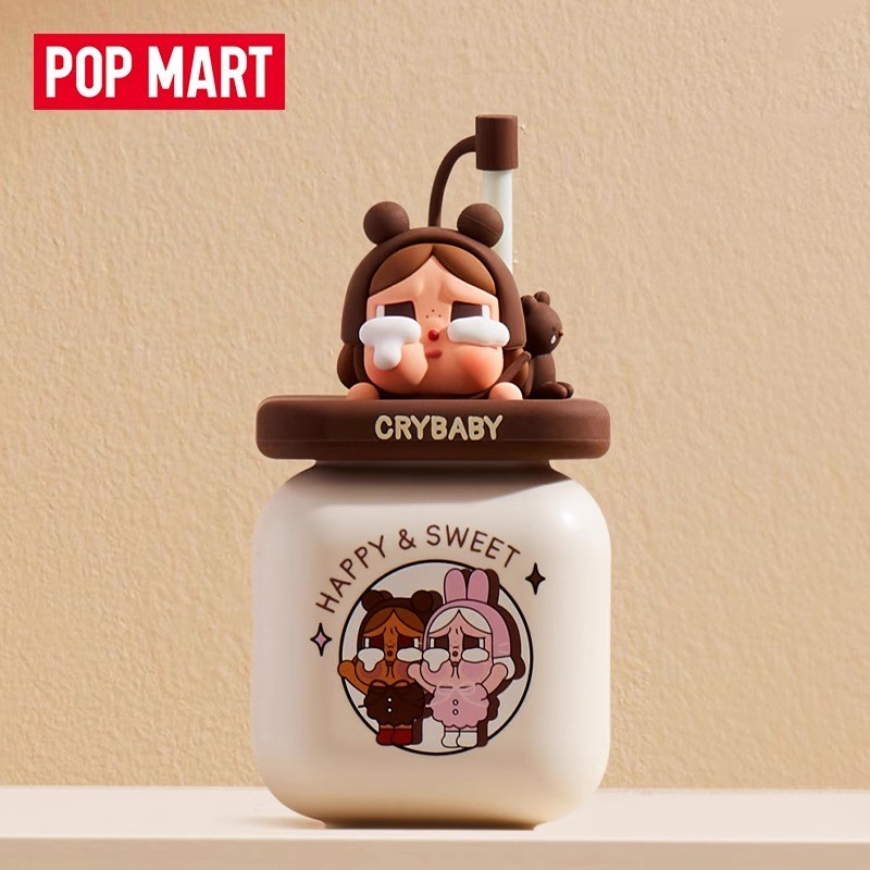 【正品保證】POPMART 杯子CRYBABY眼淚工廠系列吸管杯哭娃水杯周邊禮物潮玩具