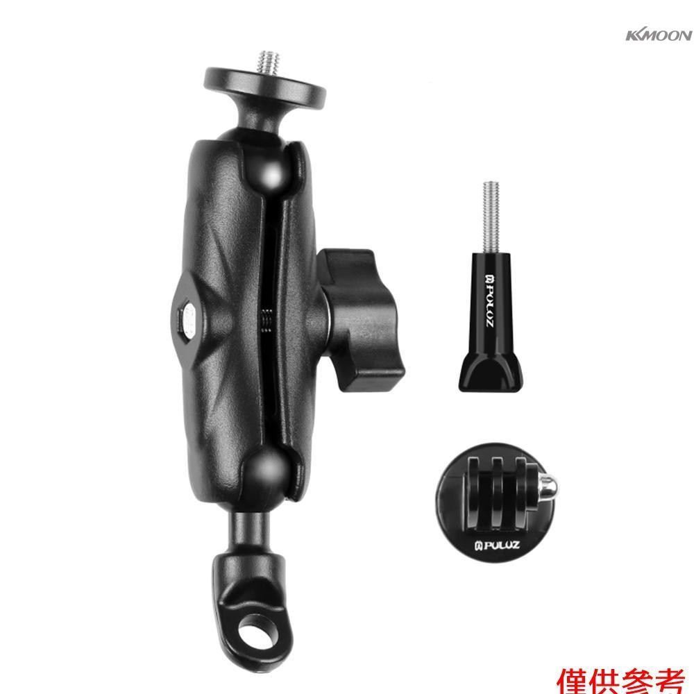 PULUZ PU702B 運動相機機車後照鏡固定支架 1/4螺絲接口 配運動相機安裝座 黑色