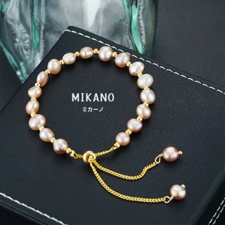 MIKANO⚡24H發貨⚡ 高版本18k金電鍍＋不規則天然巴洛克淡水珍珠 簡約氣質手鏈 輕奢百搭手鍊 可調節手鏈長度