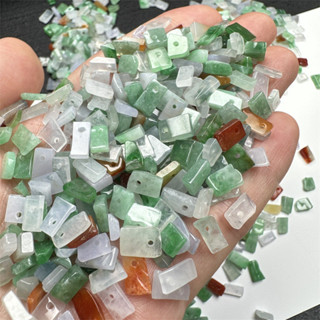 宏雲Hongyun-jf-(10pcs)- 玉石緬甸翡翠a貨散件冰糯種彩色冰潤小碎石玉編織工藝材料批發