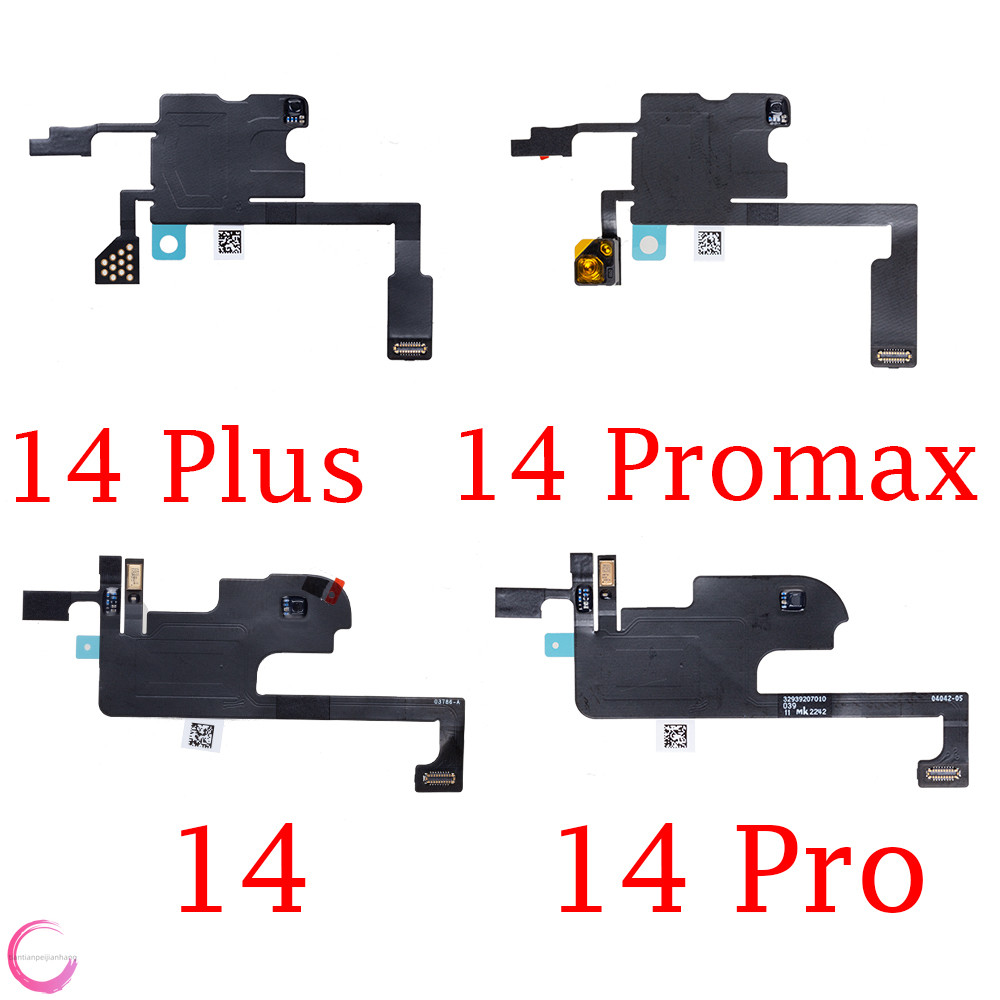 適用於 iPhone 14 Plus 13 15 Pro Max 的聽筒光傳感器接近排線,帶麥克風耳機揚聲器絲帶維修零件