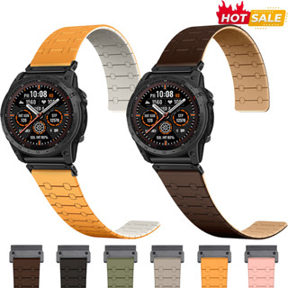 26 毫米磁性矽膠錶帶相容 Garmin Fenix 5X Plus 7X 6X Pro 3 HR 雙音極簡運動休閒錶帶