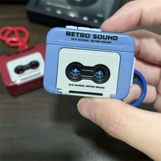 迷你錄音機鑰匙扣情侶掛件經典復古錄音機音訊音樂盒