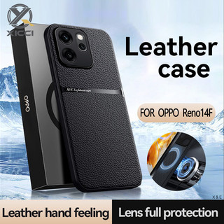 XICCI 皮革後蓋適用於 OPPO Reno 14 5G/Reno 14Pro 5G/Reno 14F 5G 矽膠車載