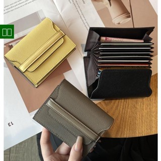 Rfid 遮蔽真皮卡包女士大容量卡包時尚緊湊型小卡片收納袋
