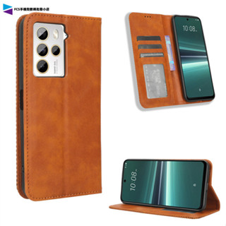 編織小牛紋翻蓋保護皮套 適用HTC U23 Pro U24 Pro Desire 22 Pro 插卡掀蓋皮套 手機殼