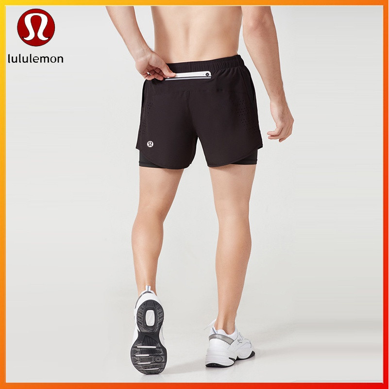 Lululemon 男士健身、拉伸訓練和舒適鍛煉的速乾內襯跑步短褲