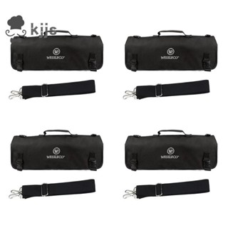 4x WESSLECO Bag 尼龍廚師卷袋帶 8 個口袋,用於廚房配件便攜式刀盒支架