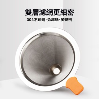 💥免運#手衝咖啡濾網 不銹鋼傢用免濾紙過濾網濾盃咖啡漏鬥滴漏式過濾器