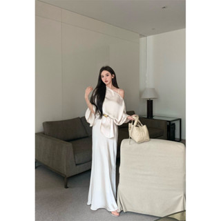 【桃喜Rich現貨】優雅洋裝 女神洋裝 [中東貴婦] 洋氣設計感洋裝套裝 高階魚尾裙 吊帶洋裝+氣質斜肩上衣套裝