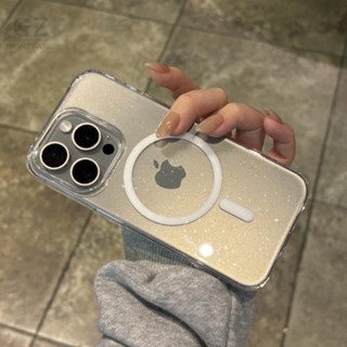 不發黃閃粉磁吸硬殼 適用iPhone 16 15 14 13 12 Pro Max 16E Plus 16pro 手機殼