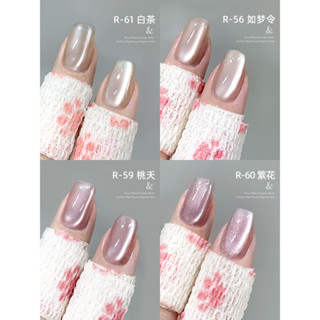 ✅【清透不發灰】Rolita/蘿莉溚美甲玻璃珠貓眼指甲油膠2024新款春日繁花爆閃晶石光療膠店用