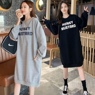 胖MM2-300斤特大碼減齡衛衣女秋冬新款中長款刷毛加厚寬鬆上衣潮 圓領衛衣 秋冬衛衣 字母印花長袖大學t 【PAPA】