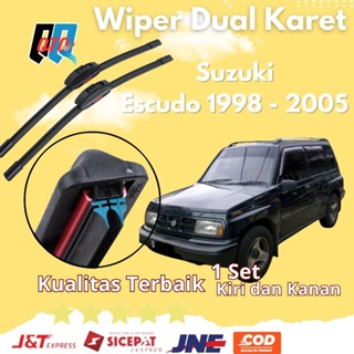 SUZUKI 雨刮器雙橡膠鈴木Escudo 1998 2005無框1套左右無鐵架橡膠玻璃刀片汽車摩托車擋風玻璃