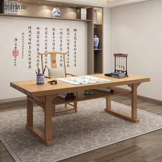 長桌子 書桌 學習桌 辦公桌 工作臺 工作桌 中式古風原木長方形 書法寫字桌 家用書房繪畫桌學生學習實木書桌