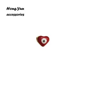 宏雲Hongyun-ls-（1pcs）- Diy保色鍍真金手鍊項鍊串珠桃心直孔雙面惡魔之眼手鍊項鍊散珠