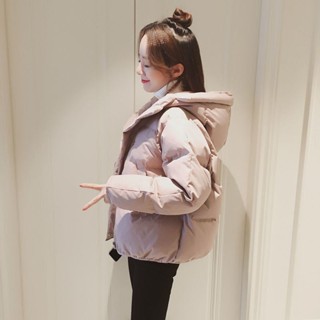 愛依依 風衣外套 防風外套 風衣 棉衣外套 保暖 麵包服S-2XL新款羽絨棉服寬鬆學生棉襖外套加厚-1239.