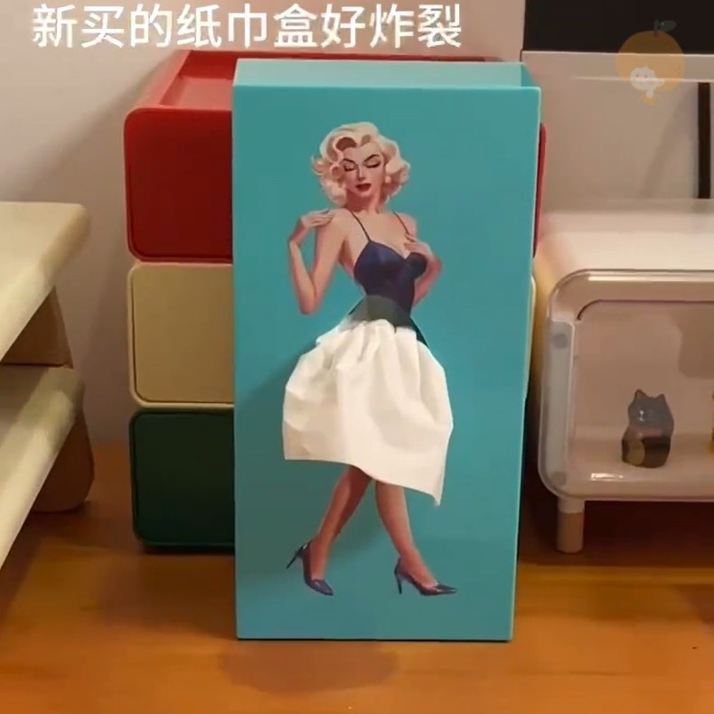 現貨 小紅書 飛裙少女紙巾盒  紙巾收納盒 變裝瑪麗蓮夢露紙巾盒 趣味擺件 生日禮物