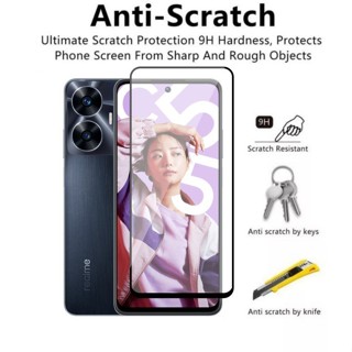 REALME C55 升級螢幕保護膜防刮鋼化玻璃適用於手機 HP