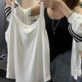螺紋吊帶背心女生夏季 大彈力內搭外穿無袖上衣 遮肚時尚百搭內搭衣 大尺碼背心上衣 加大尺碼女裝 孕婦上衣 棉花糖女裝