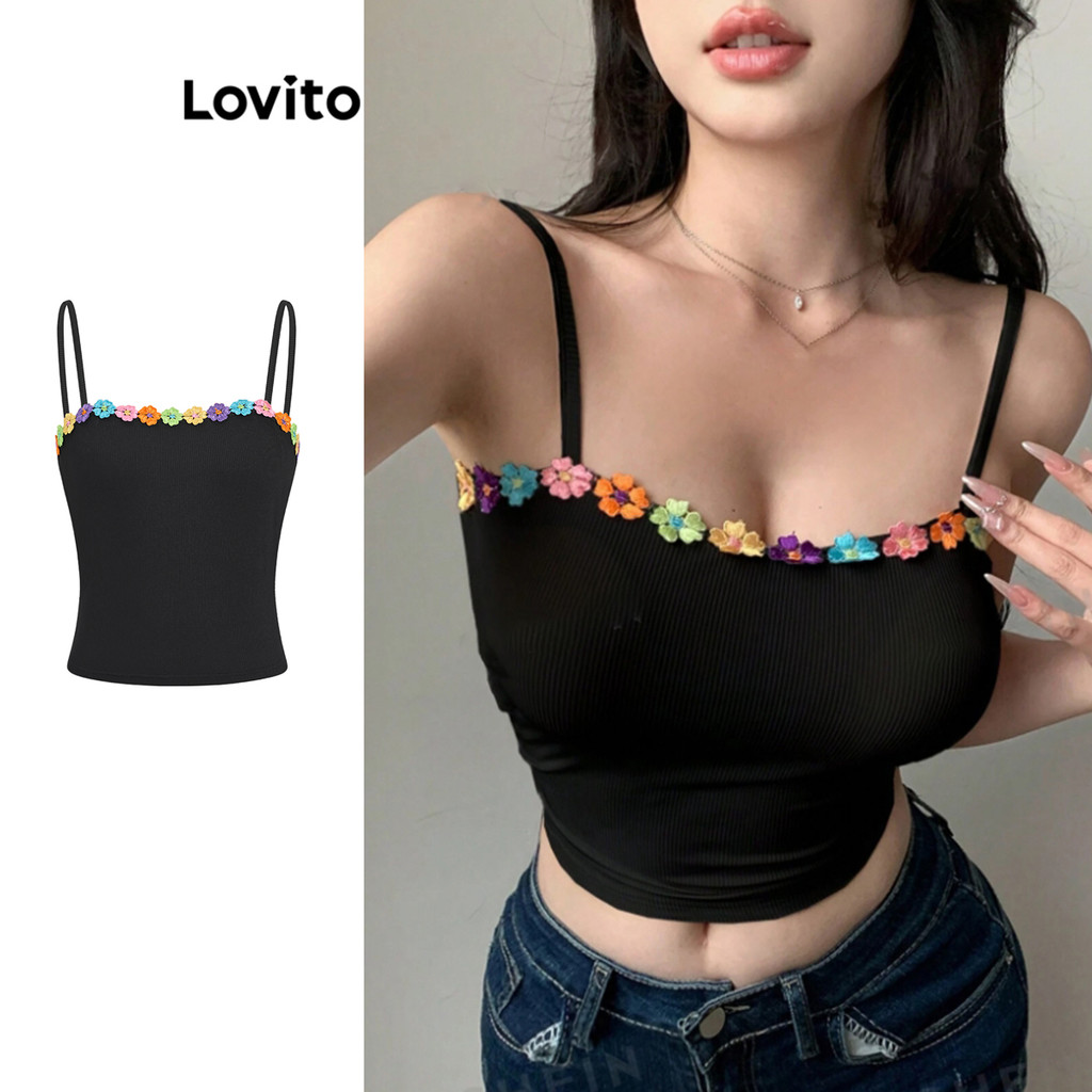 Lovito 女款休閒素色褶皺背心 L99ED196