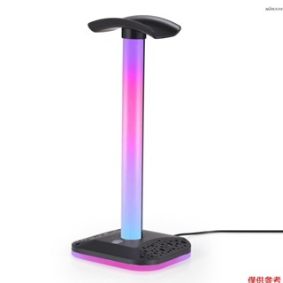 頭戴式耳機支架帶燈拾音 展示架掛耳式可拆卸電腦桌面支架 USB即插即用 T-20