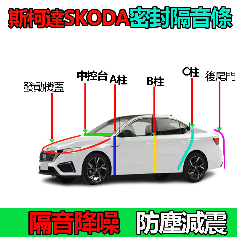 斯柯達SKODA 隔音條 車門密封條 全車隔音條 氣密隔音條OCtavia YEti SUperb KODIAQ適用隔音