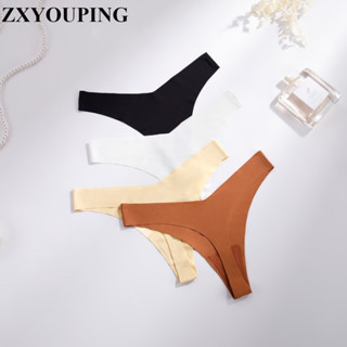 Zxyouping冰絲丁字褲女內褲襠棉低腰性感v型側內褲s-xl
