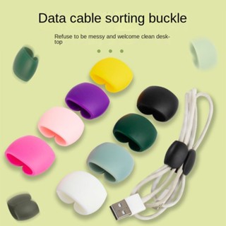 4 件裝隨機顏色繞線器夾鼠標線耳機支架 USB 充電器支架桌面整潔電纜整理器電線保護器