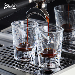 Bincoo 咖啡量杯玻璃濃縮咖啡杯盎司咖啡杯小酒杯帶刻度小牛奶杯牛奶壺 50ML
