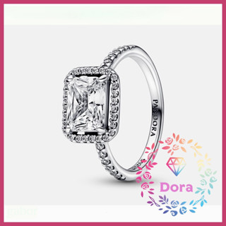 Dora Shop❤ 長方寶石璀璨光環戒指 S925 個性 輕奢 情人節 禮物 朵拉192391C01