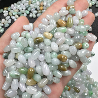 宏雲Hongyun-jf-(5pcs)- 緬甸翡翠a貨玉石三色冰水滴形散珠配件飾品項鍊手鍊飾品貨源批發