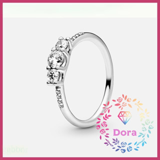 Dora Shop❤ 三重透明寶石 銀/玫瑰金 戒指 S925 個性 輕奢 情人節 禮物 朵拉