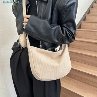 157FISHSTICK純色單肩包,大容量韓版風格燈芯絨單肩包,手提袋手提包棉布帶零錢包的手提包