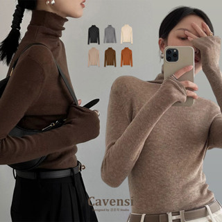 【Cavensi】S-5XL 超軟歐膩感 加大尺碼 高領長袖打底衫 韓版高領打底顯瘦百搭針織上衣 長袖上衣 打底衣 A5