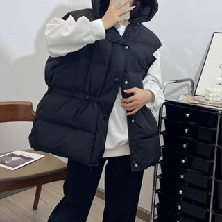 胖胖美依 保暖外套 風衣 防風外套M-2XL 棉服馬甲 新款復古連帽加厚羽絨馬夾-1780.