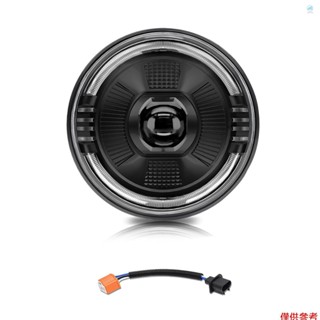 JEEP LAND ROVER Crtw 1 件 LED 頭燈,7 英寸防水圓形頭燈,帶遠近光燈 DRL 轉向訊號更換,