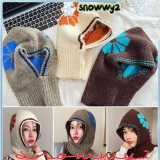 SNOWWY2Beanie帽子,一體式針織巴拉克拉法面具,溫暖的頸部保護頸部圍巾騎自行車