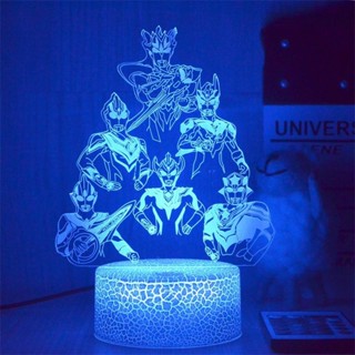 🔥臺灣熱銷🔥動漫led小夜燈 奧特曼3d床頭臥室燈 迷你創意網紅檯燈 男生生日禮物