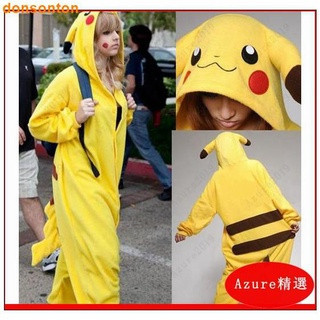 【熱銷新品】日本動漫優質遊戲皮卡丘cosplay連體服裝萬聖節派對寵物小精靈親子裝成人兒童-精靈-聖誕裝-變裝派對